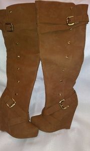 Bakers over knee wedge boots